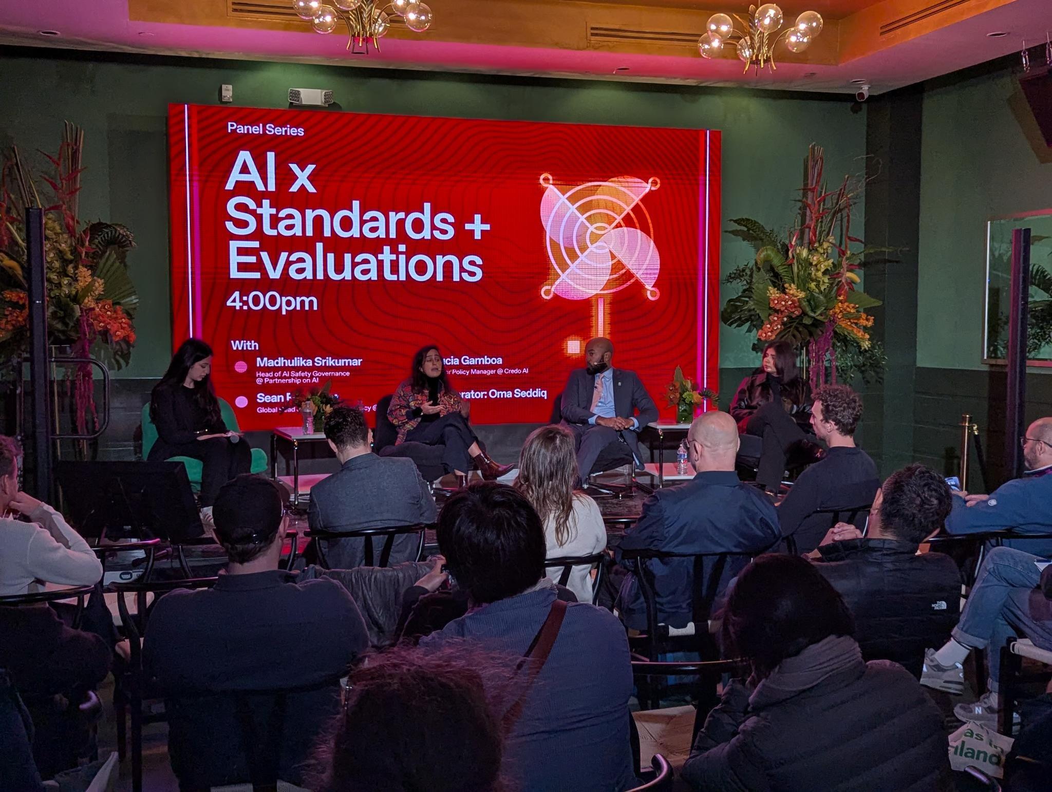 Sean Perryman speaking at AI Standards and Evaluations panel