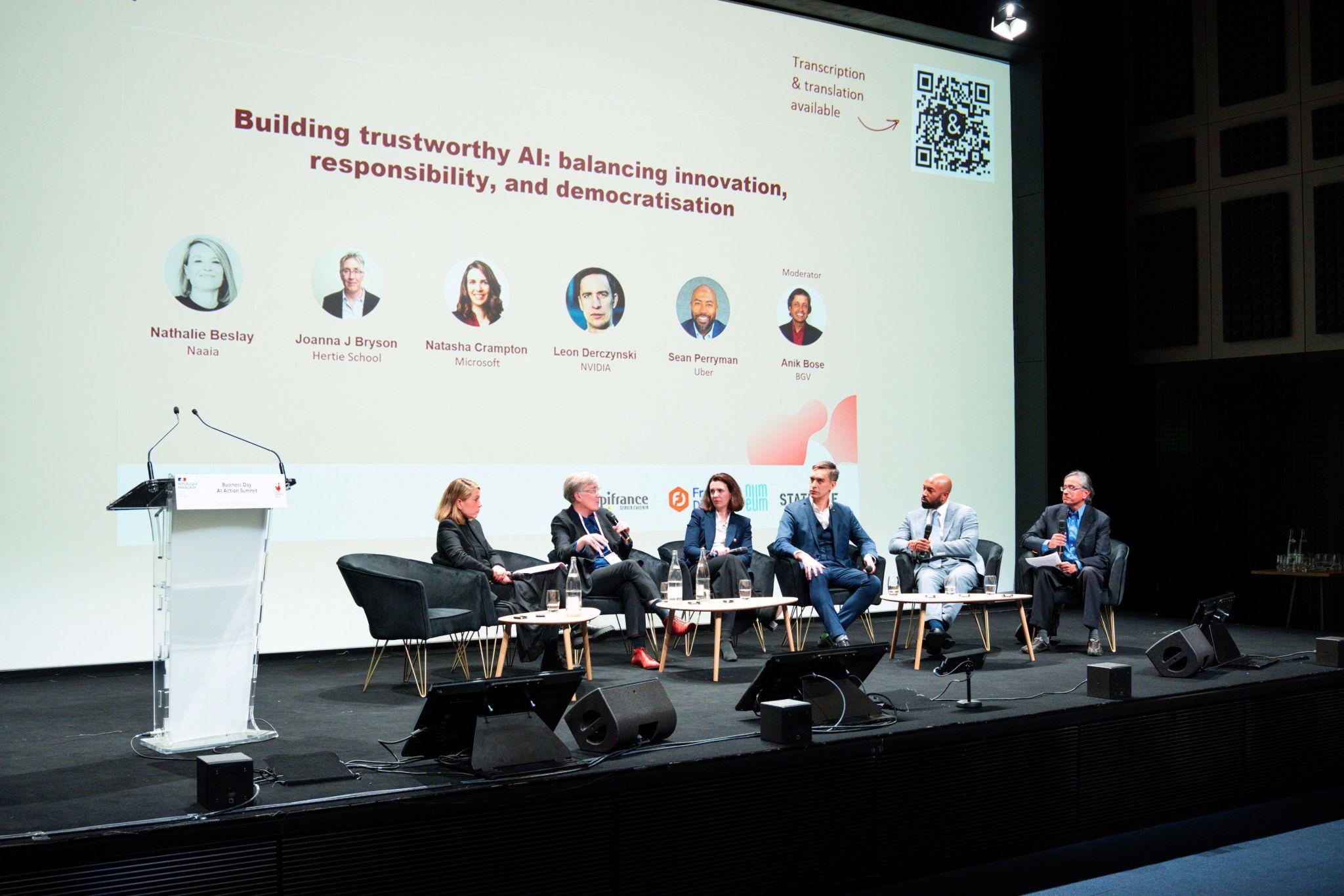 Sean Perryman on Building Trustworthy AI panel at Paris AI Action Summit